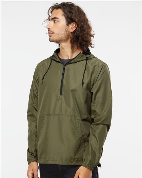 Unisex Lightweight Quarter-Zip Windbreaker Pullover Jacket